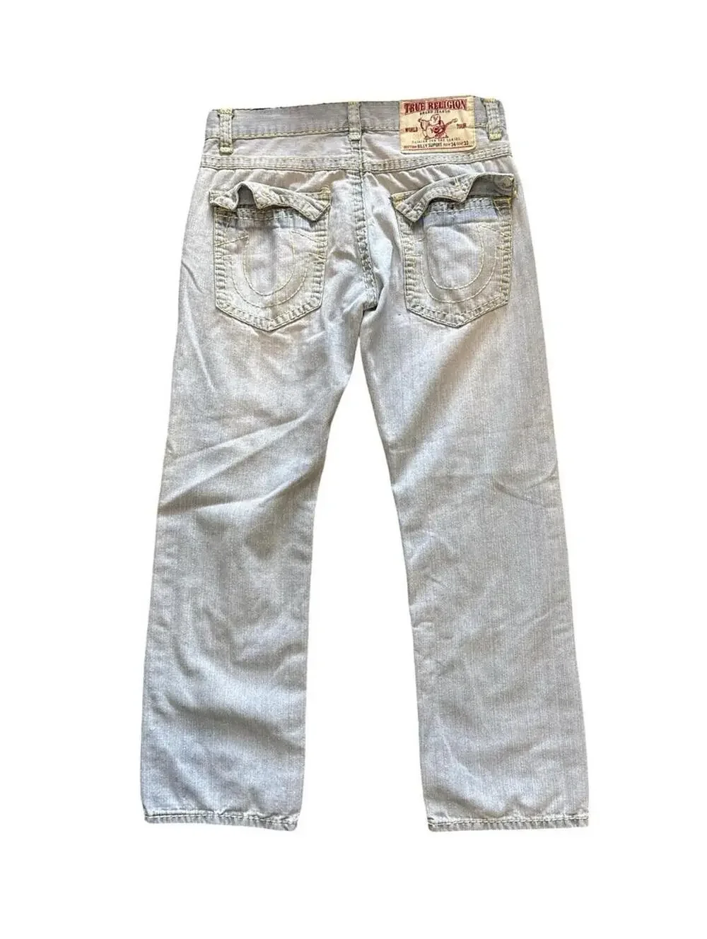 True Religion Billy Super T Denim Jeans Men’s Light Wash Distressed Size 34x30